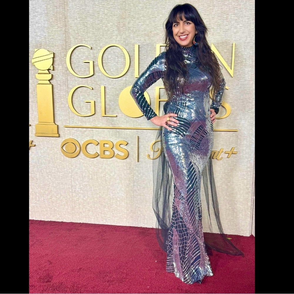 Silver Sequin Gown Worn Once to the Golden Globes!